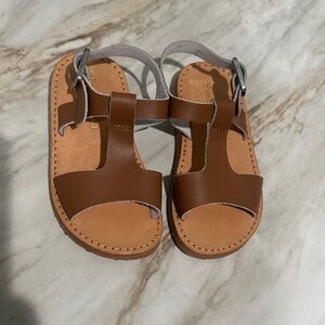 Freshly picked Brown Leather Kids Sandals. Size 6, excellent condition